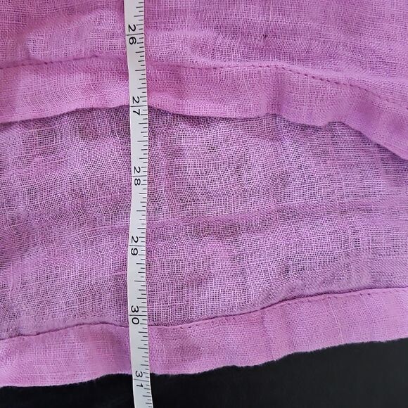 Crown Linen Designs Womens Purple Elbow Sleeve Blouse Size M 100% Linen Mature - Picture 8 of 10